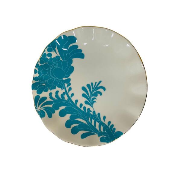 Lenox X Kate Spade Gwinnett Lane Turquoise 9.1 Inch Luncheon Plate - Picture 2 of 10